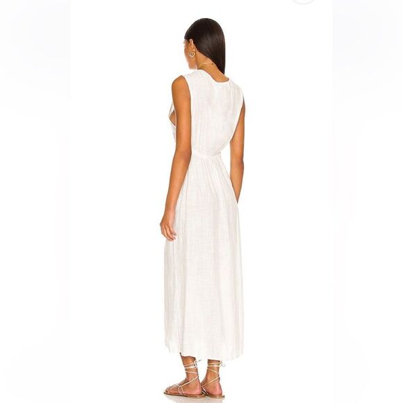 LSPACE Down The Line Cover Up in Cream sheer knot front beach swimwear Revolve - Picture 3 of 14